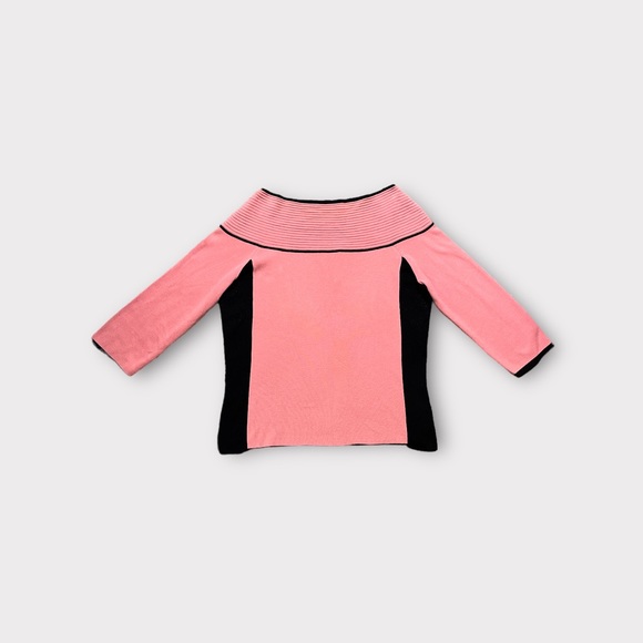 Fitted ribbed black & pink top - Picture 3 of 3